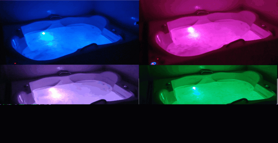 Cromoterapia com 1, 2 ou 4 pontos de iluminação ( VÁRIOS TONS DE CORES )